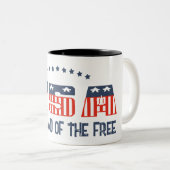 2 Couleurs Tasse Patriotique Terre de Liberté (Devant droit)