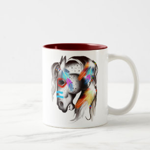 2 Couleurs Tasse peinte de poney