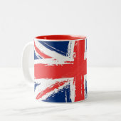 2 Couleurs Tasse peinte d'Union Jack (Devant gauche)