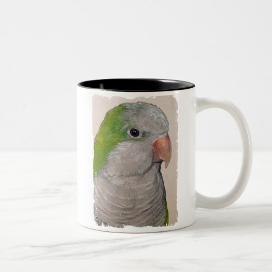 2 Couleurs Tasse - perroquet de quaker (Droit)