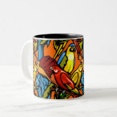 2 Couleurs Tasse - perroquets (Devant gauche)