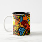 2 Couleurs Tasse - perroquets (Gauche)