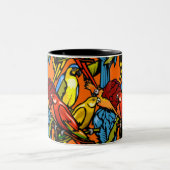 2 Couleurs Tasse - perroquets (Centre)