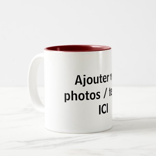 2 Couleurs Tasse Personnalisable (Devant gauche)