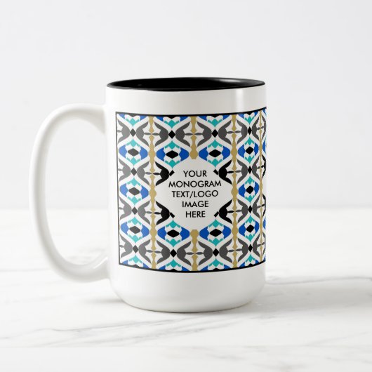2 COULEURS TASSE PERSONNALISABLE 4,1 DE MONOGRAMME (Gauche)