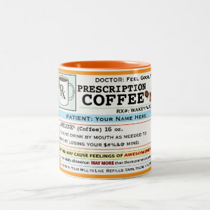 2 Couleurs Tasse personnalisable avec une ordonnance drôle de