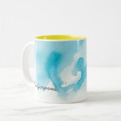 2 Couleurs Tasse personnalisable d'aquarelle d'Aqua turquoise (Devant gauche)