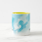 2 Couleurs Tasse personnalisable d'aquarelle d'Aqua turquoise (Centre)