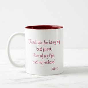 2 Couleurs Tasse personnalisable de "amour" de citation