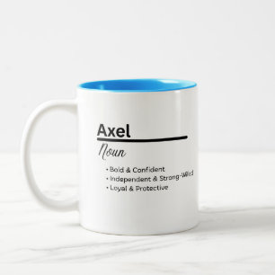 2 Couleurs Tasse personnalisée avec le nom Axel pour garçon