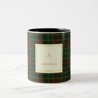 2 Couleurs Tasse personnalisée avec motif carreauté élégant e