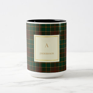 2 Couleurs Tasse personnalisée avec motif carreauté élégant e