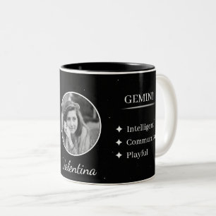 2 Couleurs Tasse personnalisée avec photo et nom - Traits du
