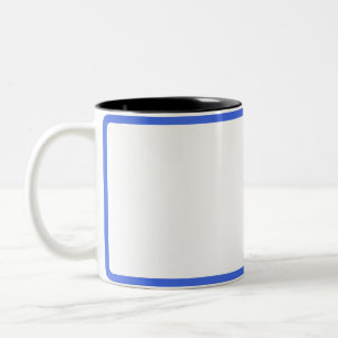 2 Couleurs Tasse personnalisée bleu royal et blanc