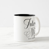2 Couleurs Tasse personnalisée calligraphiée Future Mrs (Devant droit)