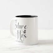 2 Couleurs Tasse personnalisée calligraphiée Future Mrs (Devant gauche)
