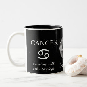 2 Couleurs Tasse personnalisée Cancer Zodiaque avec nom et tr