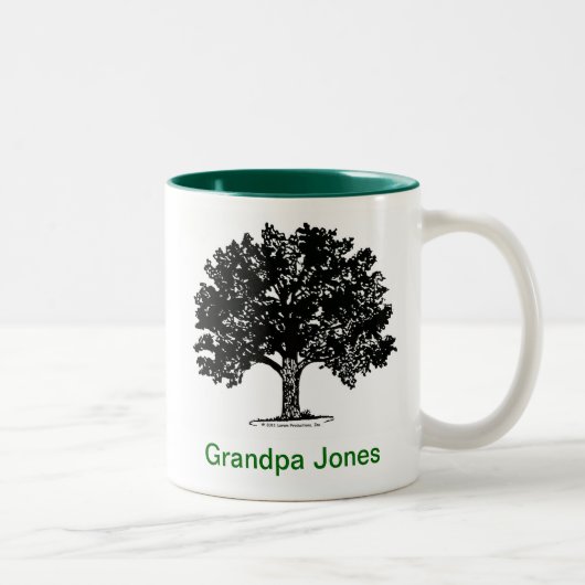 2 Couleurs Tasse personnalisée d'arbre généalogique (Droit)