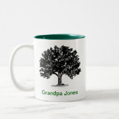 2 Couleurs Tasse personnalisée d'arbre généalogique (Gauche)