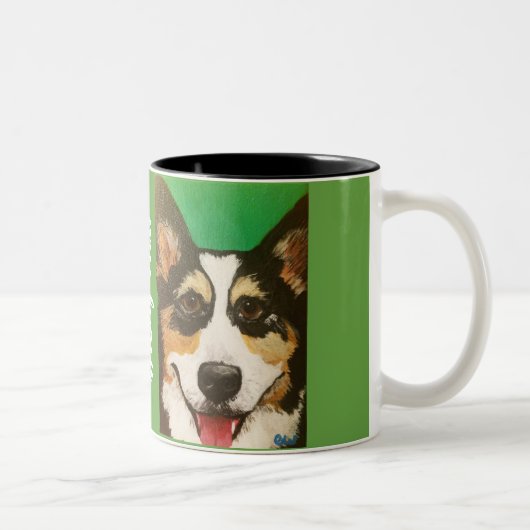 2 Couleurs Tasse personnalisée de corgi (Droit)
