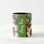 2 Couleurs Tasse personnalisée de corgi (Centre)
