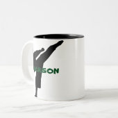 2 Couleurs Tasse personnalisée de karaté (Devant gauche)