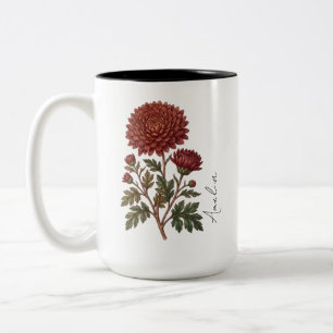 2 Couleurs Tasse personnalisée de la fleur du mois de naissan
