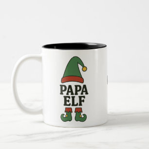 2 Couleurs Tasse personnalisée de Papa Elf – Cadeau de Noël p