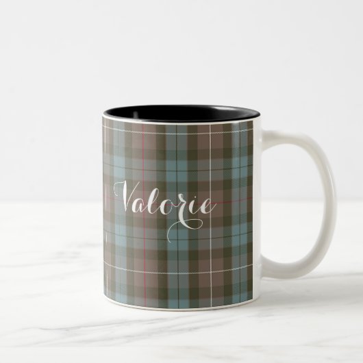 2 Couleurs Tasse personnalisée de tartan (Droit)