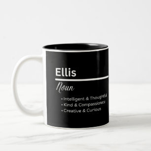 2 Couleurs Tasse personnalisée Définition du prénom Ellis pou