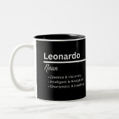 2 Couleurs Tasse personnalisée Définition du prénom Leonardo  (Gauche)