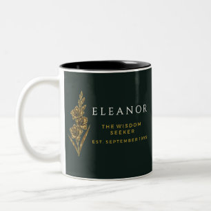 2 Couleurs Tasse personnalisée Fleur de Naissance en Or - Ast