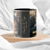 2 Couleurs Tasse personnalisée Grand-père Chat avec photo, no