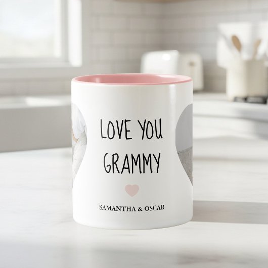2 Couleurs Tasse Personnalisée Love You Grammy | Cadeau Perso
