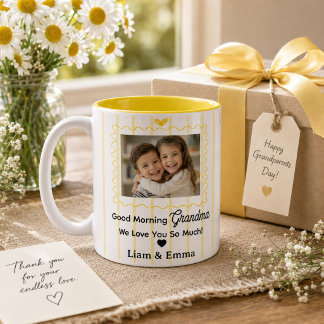 2 Couleurs Tasse personnalisée pour grand-mère avec photo et 