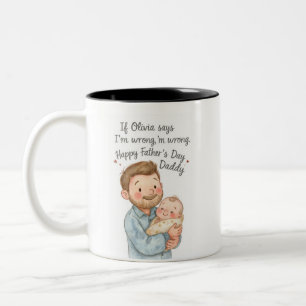 2 Couleurs Tasse personnalisée pour la fête des pères pour no