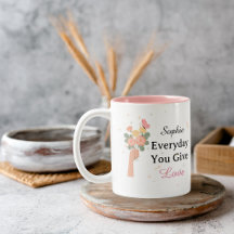 Tasse personnalisée pour maman avec fleurs 'Tous l