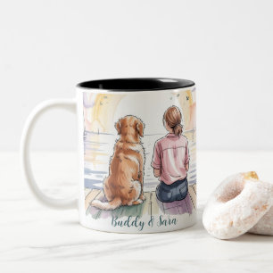 2 Couleurs Tasse personnalisée pour maman de Golden Retriever