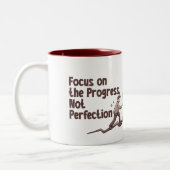 2 Couleurs Tasse personnalisée 'Se concentrer sur le progrès (Gauche)