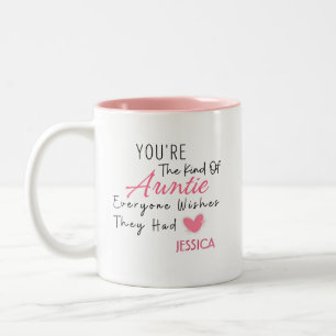 2 Couleurs Tasse personnalisée Tante Élégante avec motif flor