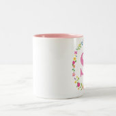 2 Couleurs Tasse personnelle pour elle, initiale encadrée (Centre)