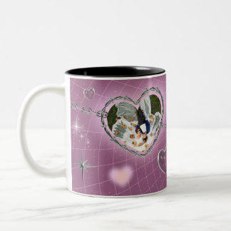 2 Couleurs Tasse Photo de Couple Double Cœur Personnalisée