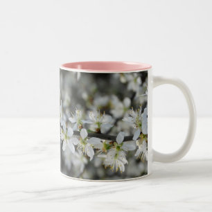 2 Couleurs Tasse photo Fleurs Blanches de Printemps