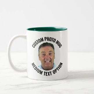 2 Couleurs Tasse photo personnalisée bicolore verte avec text