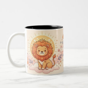 2 Couleurs Tasse photo personnalisée du zodiaque Lion