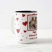 2 Couleurs Tasse photo personnalisée Joyeuse Saint-Valentin (Devant gauche)