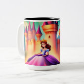 2 Couleurs tasse photo princesse, (Devant gauche)