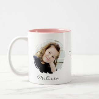 2 Couleurs Tasse photo - Rose personnalisée avec ASL ILY