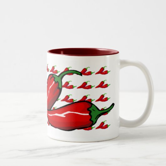2 Couleurs Tasse - poivrons de piment (Droit)
