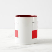 2 Couleurs Tasse polonaise de drapeau de faucon (Centre)